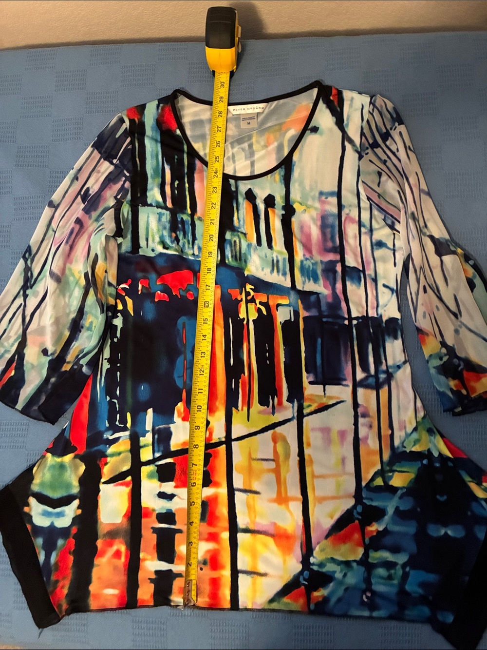 Peter Nygard Multi-Color Abstract Scoop-Neck Tunic